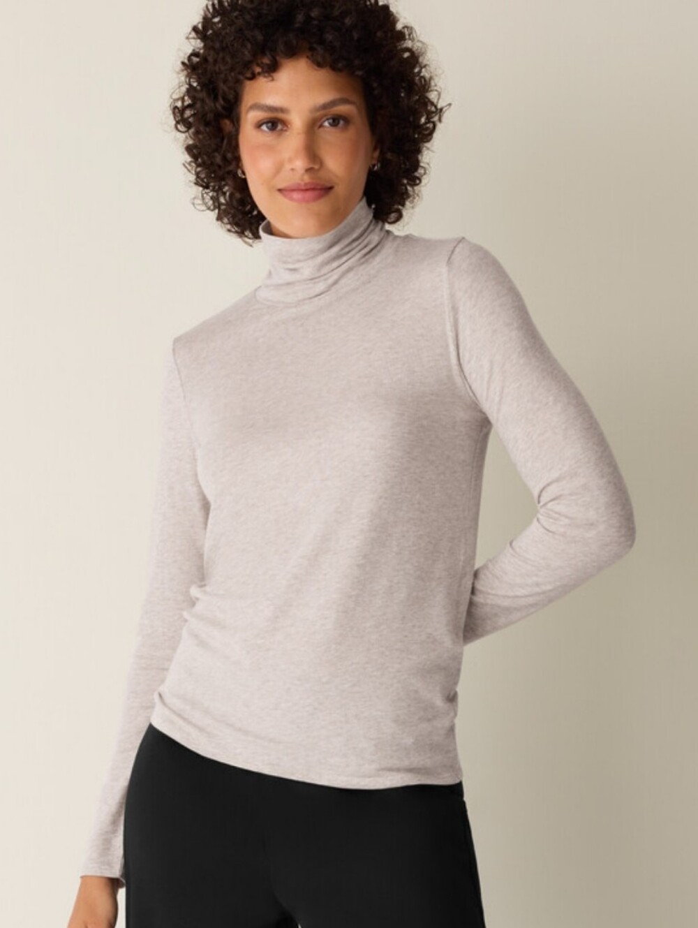 New Eileen Fisher Dove Turtle Neck Top XL